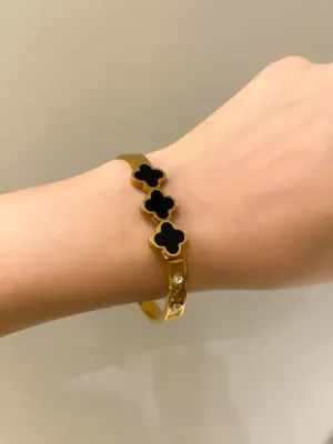 Stainless Steel Black Clover bracelet